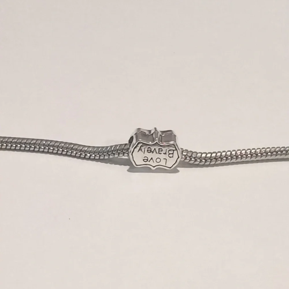 Silver Love Bravely Charm for‎ Pandora Style Bracelet